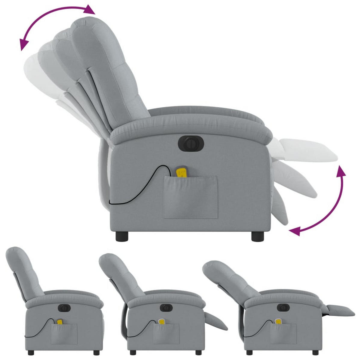 MASSAGESESSEL Loy - Hellgrau, Metall (70/101/93cm) - Nettlife