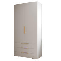 DREHTÜRENSCHRANK 236.7/100/47 2-türig - Goldfarben/Weiß, Holz/Metall (100/236.7/47cm) - MÖBEL KRYSPOL