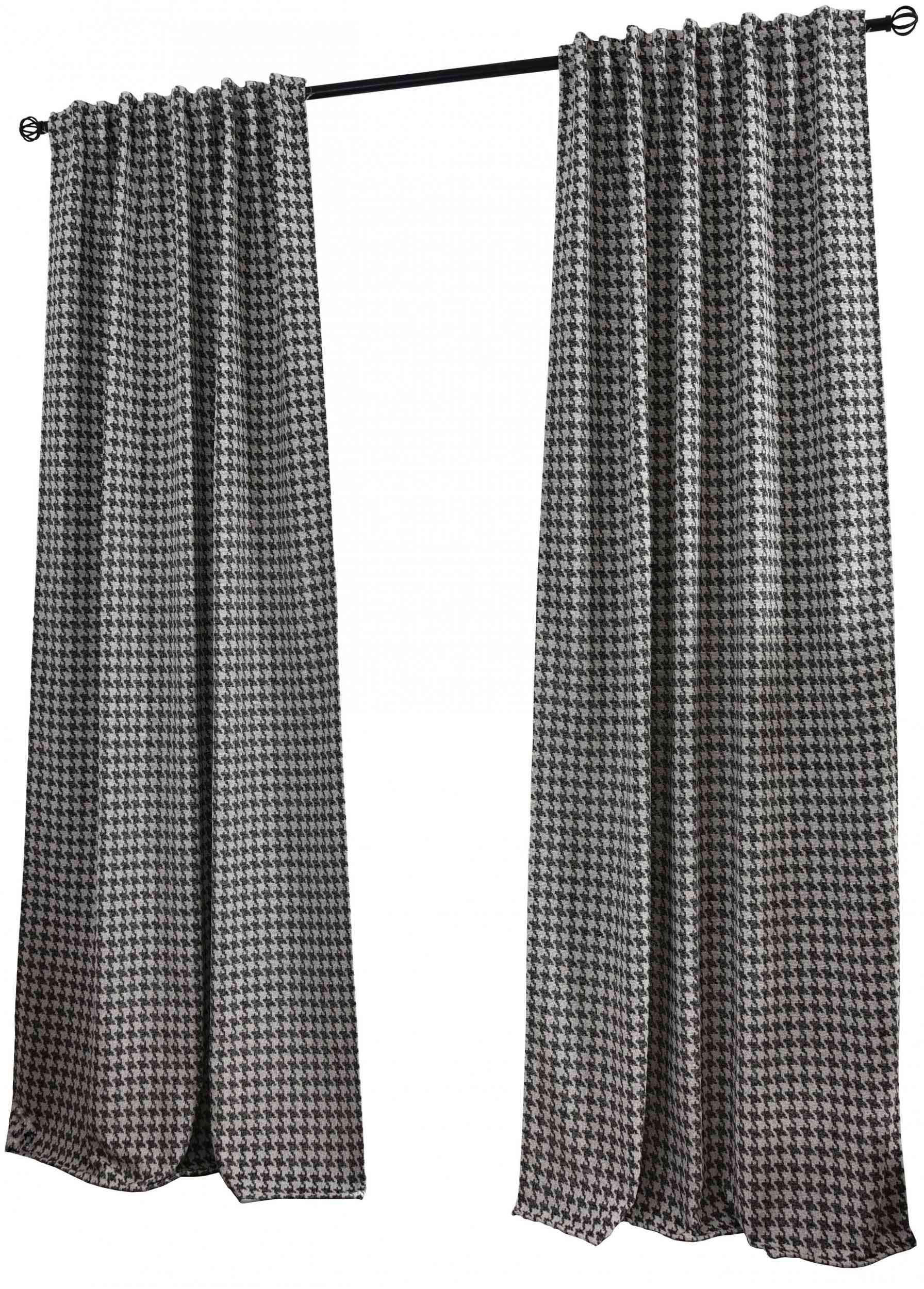 VORHANG 2ER SET PARIS HxB 245x140 cm Creme Schwarz - Creme, Textil (140/245cm) - Gardinenbox