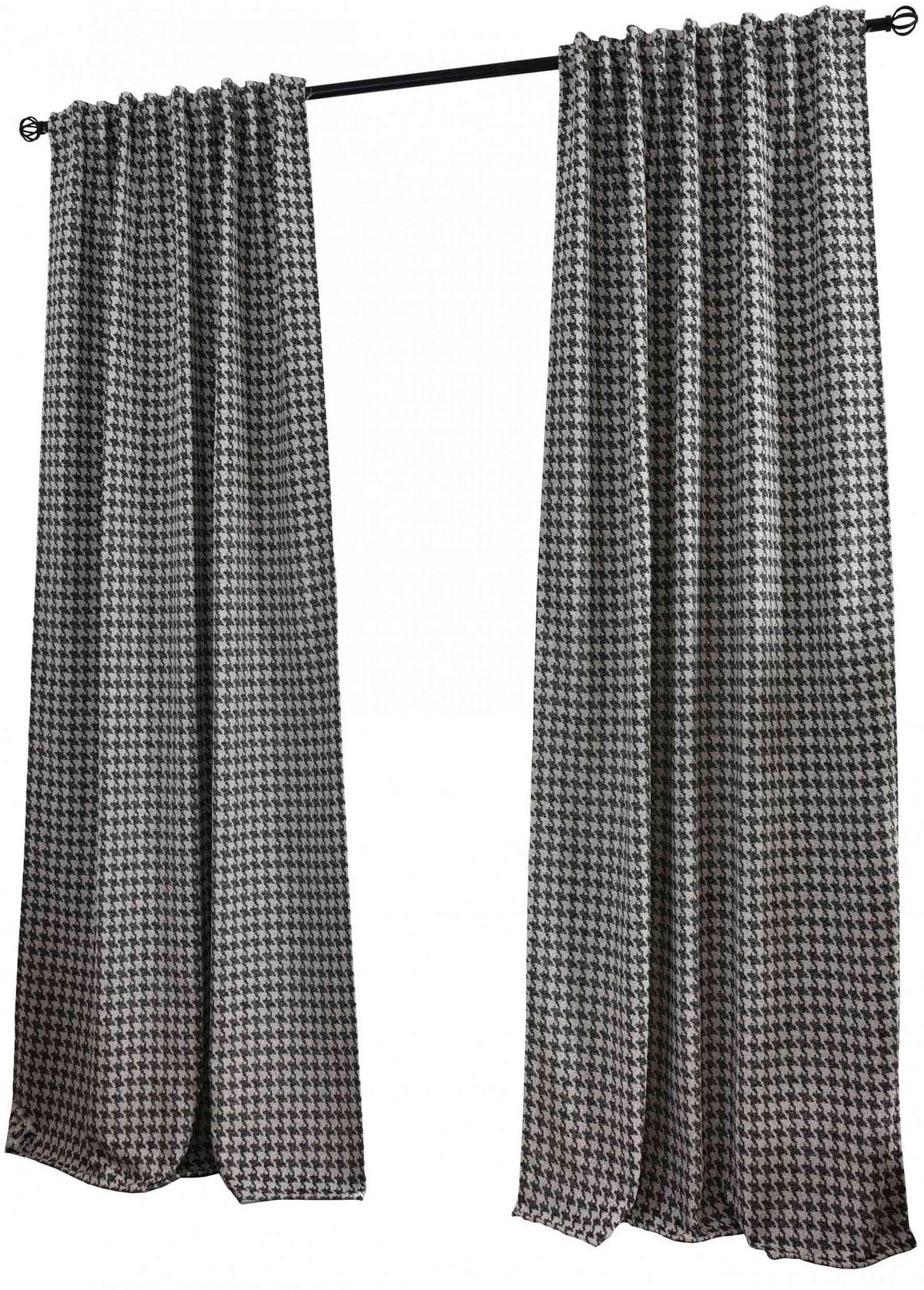 VORHANG 2ER SET PARIS HxB 245x140 cm Creme Schwarz - Creme, Textil (140/245cm) - Gardinenbox