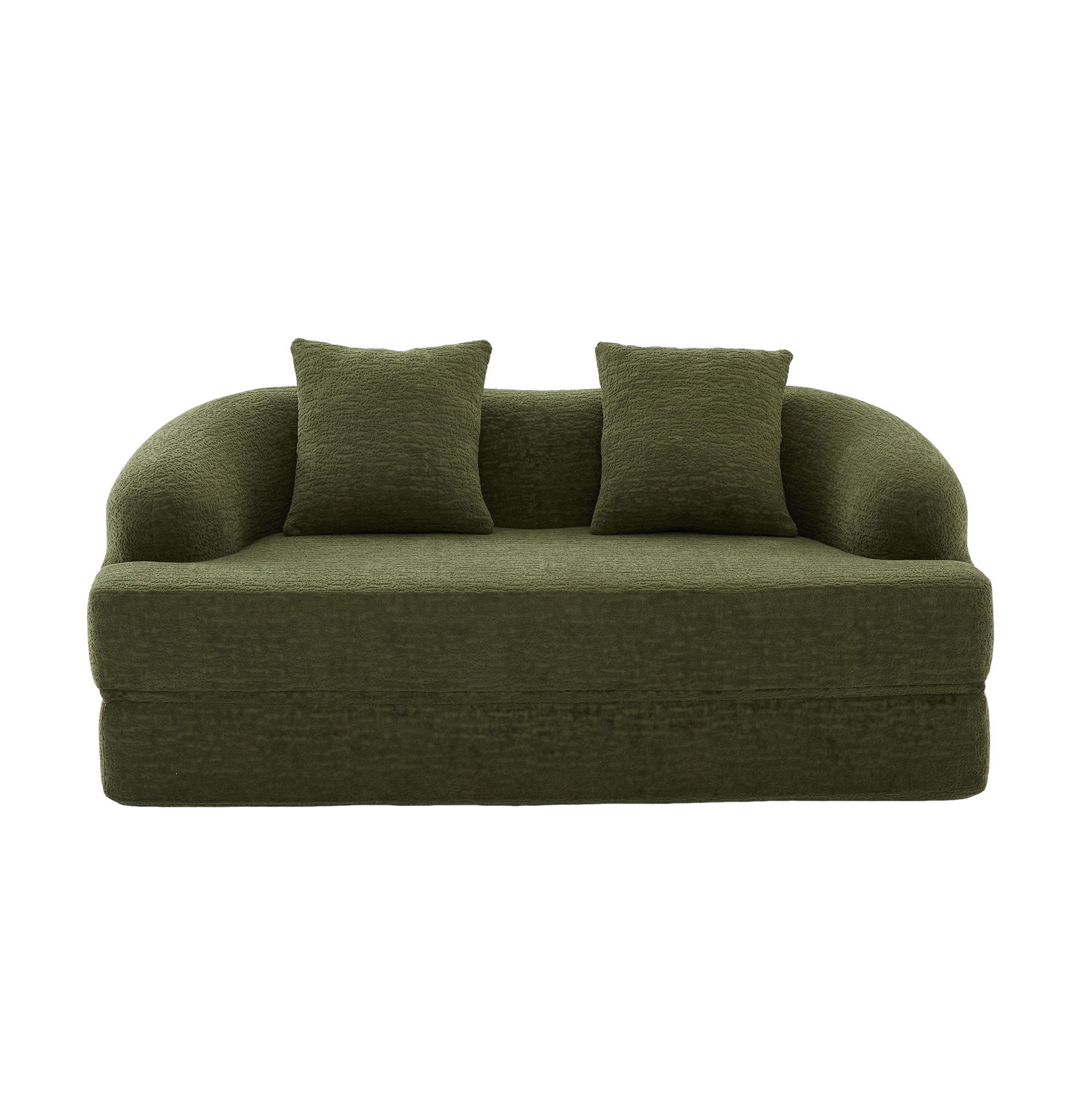 SCHLAFSOFA 157/84/65 cm aus Chenille mit Klappfunktion Grün - Grün, Textil (84/65/157cm) - Modenvie