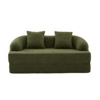 SCHLAFSOFA 157/84/65 cm aus Chenille mit Klappfunktion Grün - Grün, Textil (84/65/157cm) - Modenvie