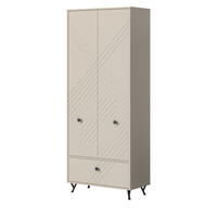 SCHUHSCHRANK Sand matt 80 cm, Mehrzweckschrank mit gefräster Struktur - Sandfarben/Beige, Holzwerkstoff/Metall (80/190/35cm) - Inn.Furn