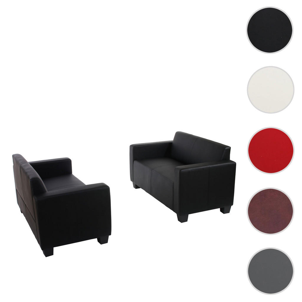 Thumbnail - MCW Sofa-Garnitur, Schwarz, Textil, 136x76x72 cm, Wohnzimmer, Sofas & Couches, Sitzgarnituren