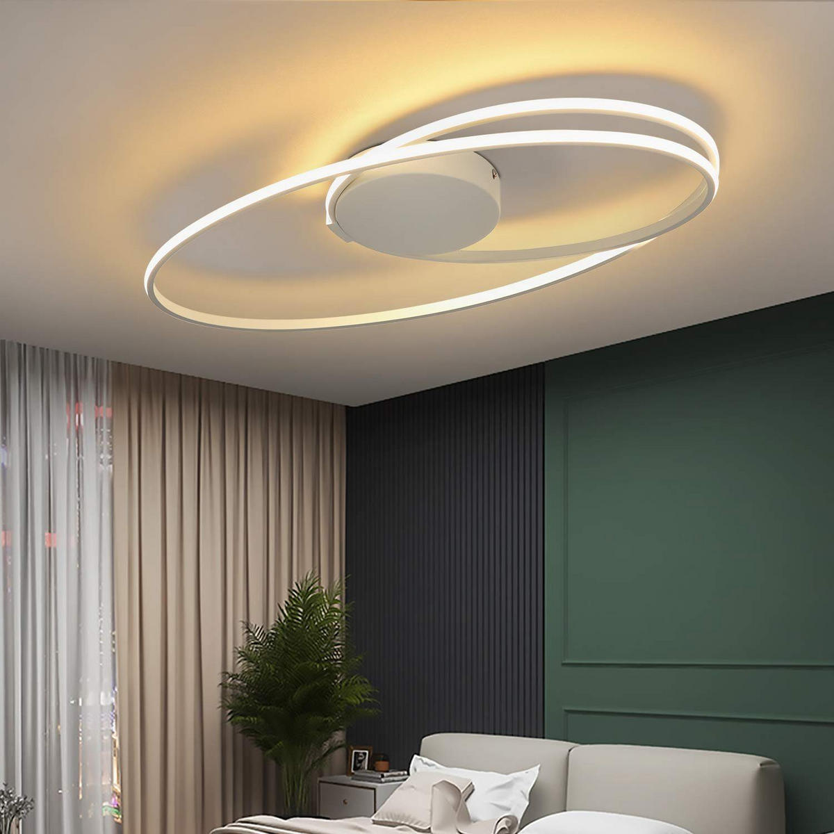 LED DECKENLEUCHTE Maki 59.5/32/10 - Weiß, Metall (59.5/32/10cm) - ZMH