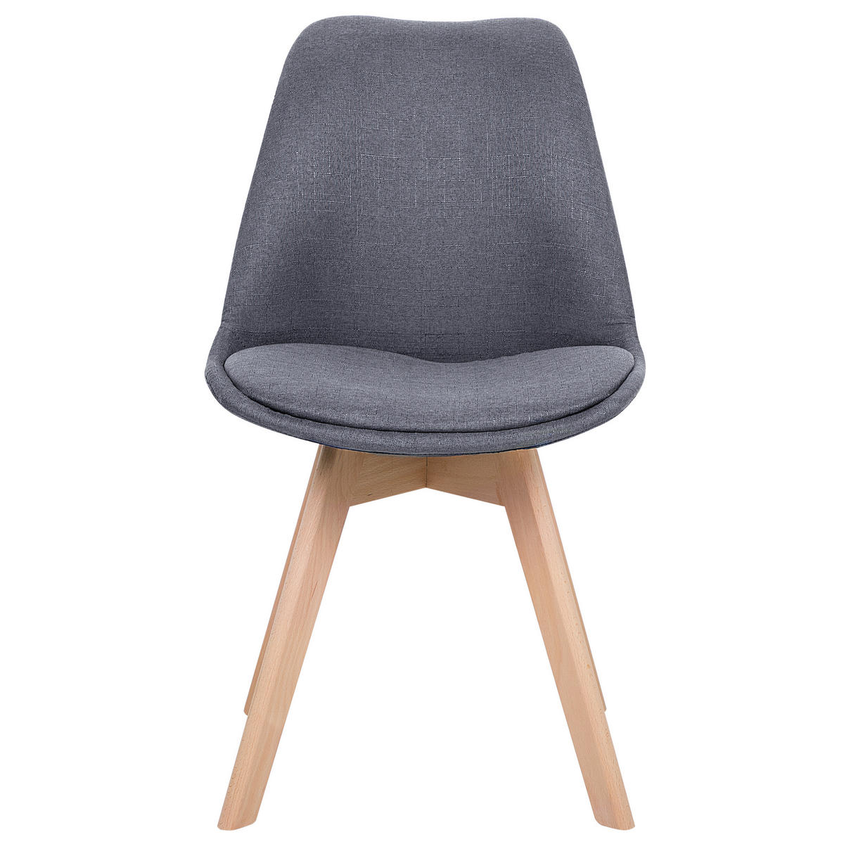 ESSZIMMERSTUHL 2er-Set Polsterbezug Grau Dakota - Grau, Holz/Textil (47/84/43cm) - Beliani