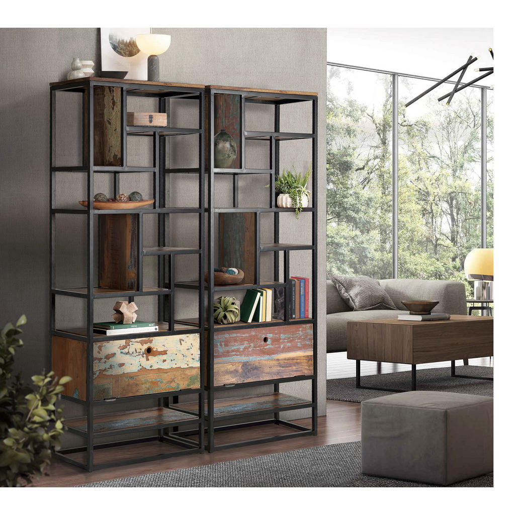 Thumbnail - Giner y Colomer Bücherregal, Schwarz, Holz, 80x212x40 cm, Wohnzimmer, Regale, Bücherregale