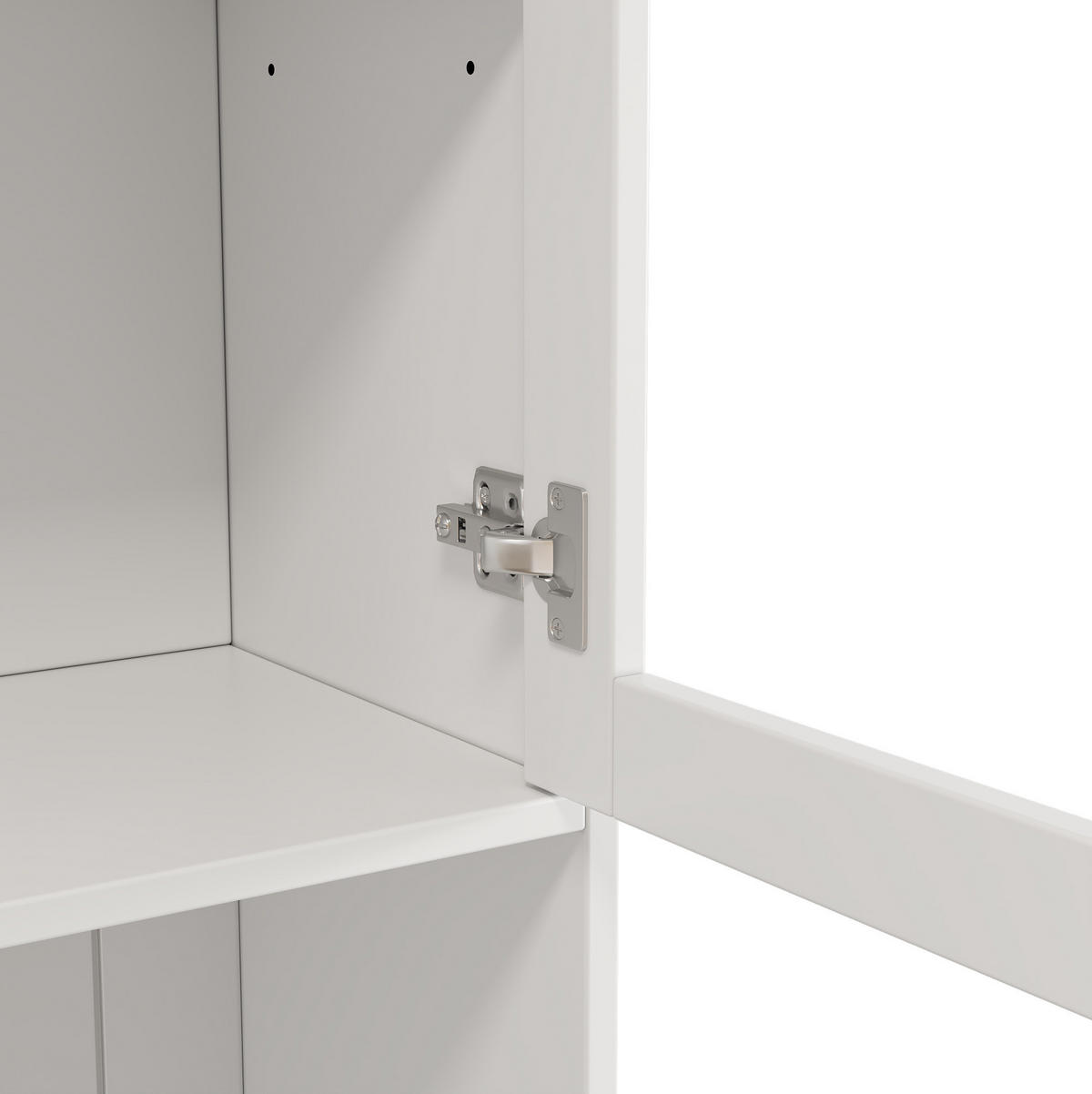 BUFFETSCHRANK mit Glastüren 120 x 40 x 191 cm MDF Weiß - Weiß, Holzwerkstoff (40/191/120cm) - Meubliv
