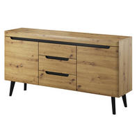 SIDEBOARD Schwarz Nordan NKSZ160 Artisan Eiche - Multicolor, Holzwerkstoff (160/83/40cm) - Sepro Meble
