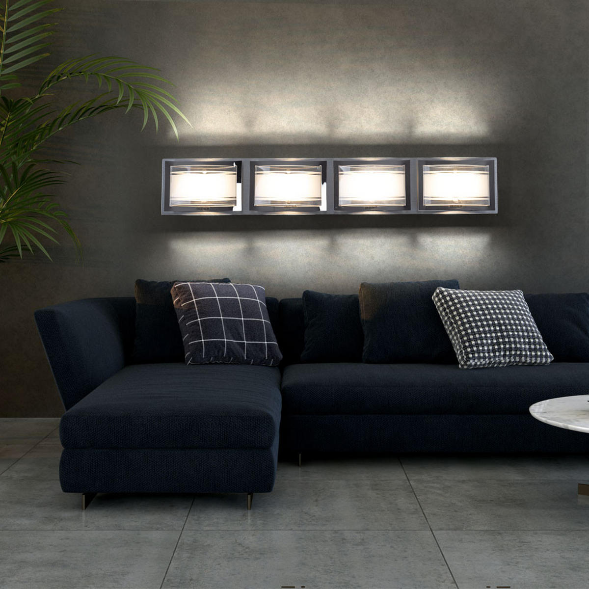 LED WANDLEUCHTE Adonia Aluminium Silber - Silberfarben, Glas (10/6.5/60cm) - Esto