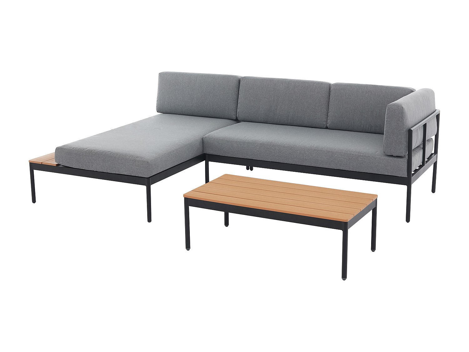 GARTENSITZGRUPPE im Set - 3 -Sitzer - Aluminium - naturfarben hell - GUIOMAR - Naturfarben, Metall - Vente-Unique