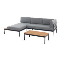 GARTENSITZGRUPPE im Set - 3 -Sitzer - Aluminium - naturfarben hell - GUIOMAR - Naturfarben, Metall - Vente-Unique