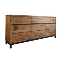 SIDEBOARD Wildeiche 175x45x85 bianco geölt VILLANDERS #208 - Beige, Holz (175/85/45cm) - Massivmoebel24