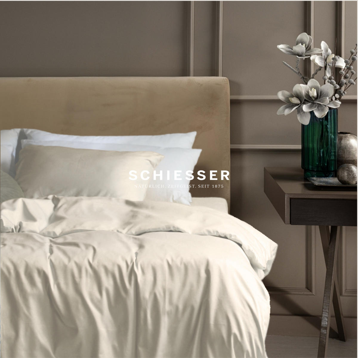 BETTWÄSCHESET Ella - Baumwollsatin - 2-teilig - 135 x 200 cm - Perlmutt - Creme, Textil (135/200cm) - SCHIESSER