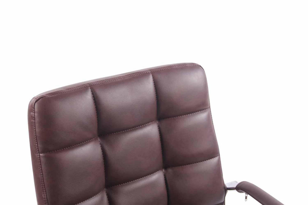 DREHSTUHL Lederlook bordeauxrot - Chromfarben/Bordeaux, Textil/Metall (56/94/62cm) - CLP