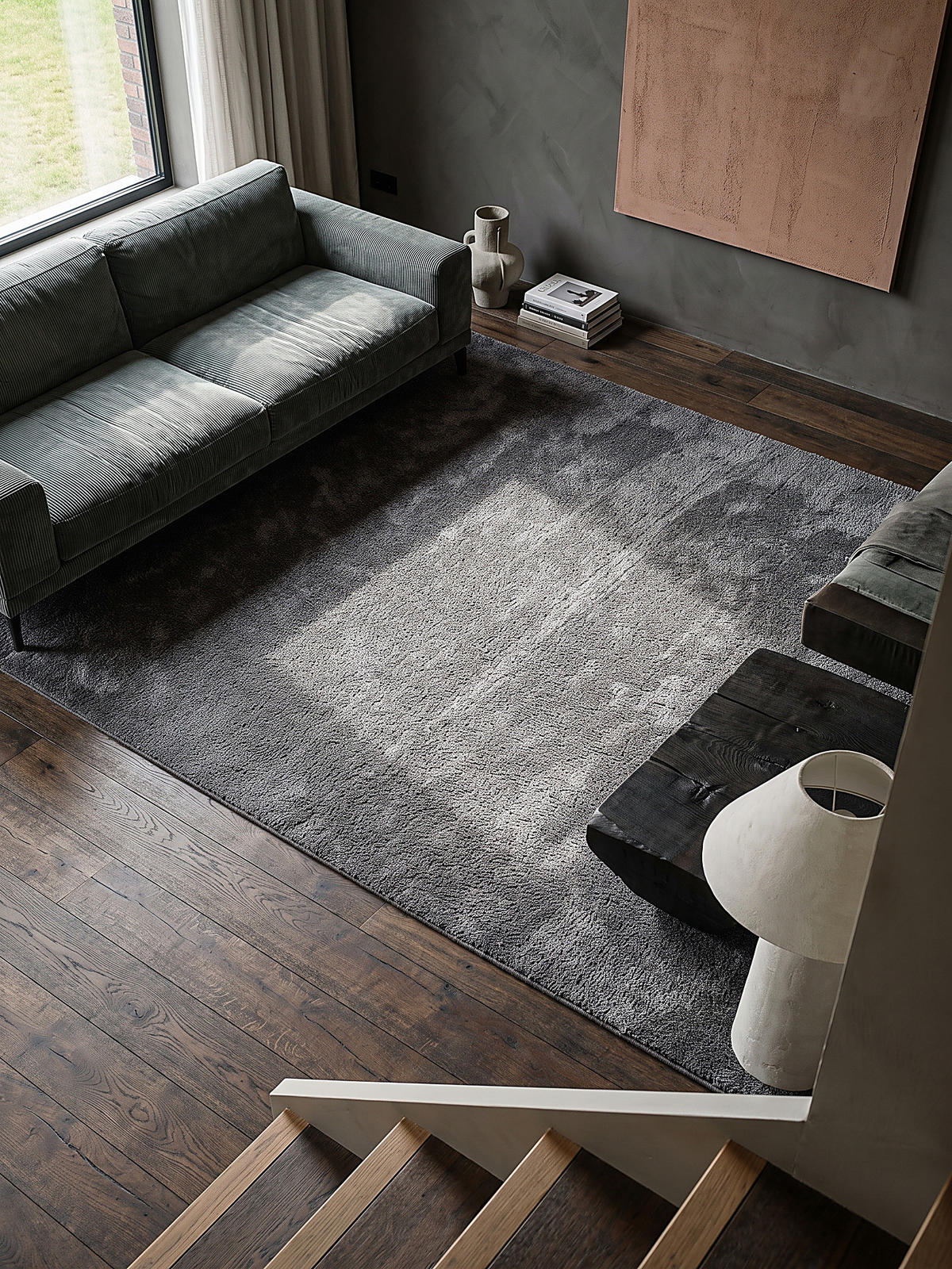 TEPPICH Hochflor BORMIDA Uni Polypropylen Anthrazit 160 x 230 cm - Anthrazit, Textil (160/230cm) - KADIMA DESIGN