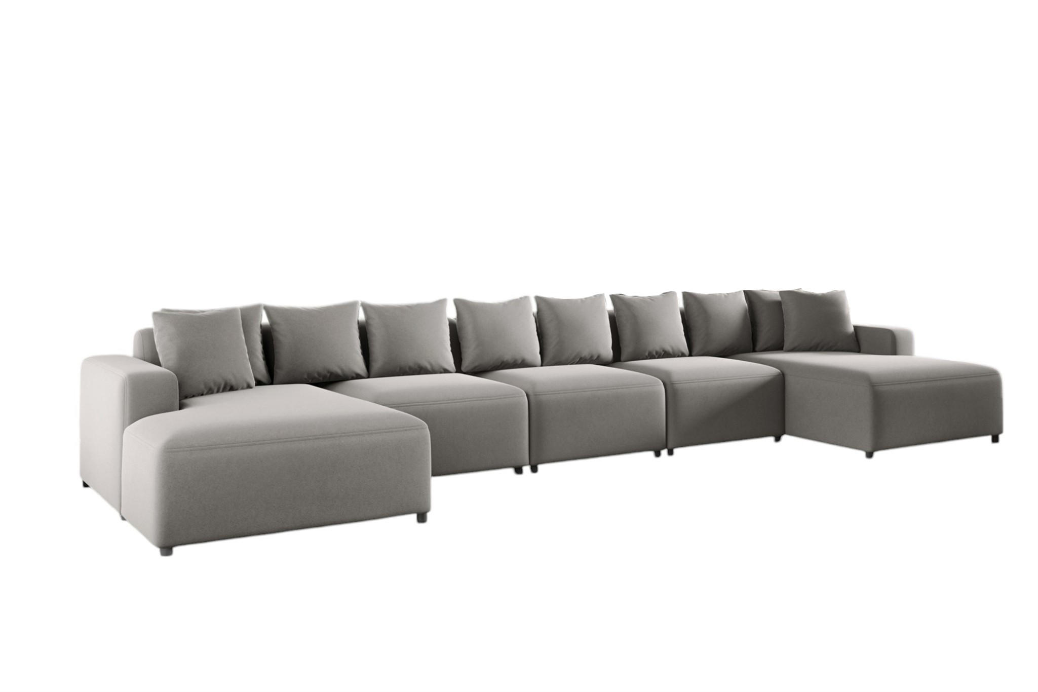 WOHNLANDSCHAFT Megan Xl In Salvador - Hellgrau, Holzwerkstoff/Textil (517/75/165cm) - Fun Möbel