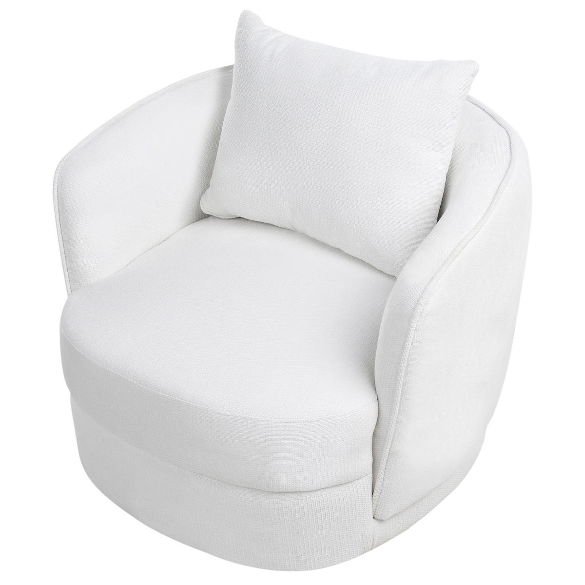 DREHSESSEL Cremeweiß Andalen - Weiß, Textil (85/74/79cm) - Beliani