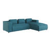 ECKSOFA Nova Türkis Cord, Ottomane rechts - Türkis/Schwarz, Holz/Kunststoff (262/176cm) - S-Style Möbel