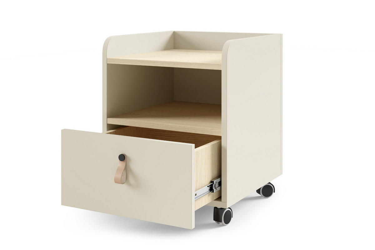 ROLLCONTAINER SOVI 17 40 / 49 / 42 cm in Macadamia / Eiche Mavelie - Eichefarben/Beige, Holzwerkstoff (40/49/42cm) - Deine Möbel 24