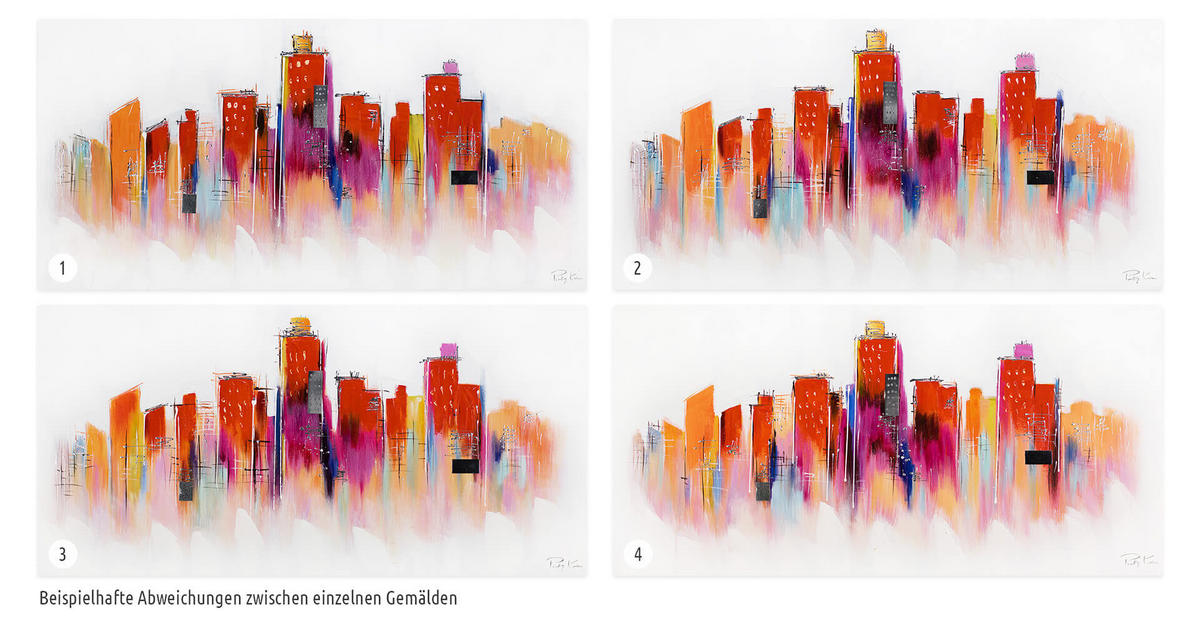 ACRYLBILD HANDGEMALT 120/60 cm - Rot/Weiß, Holz/Textil (120/60cm) - KUNSTLOFT