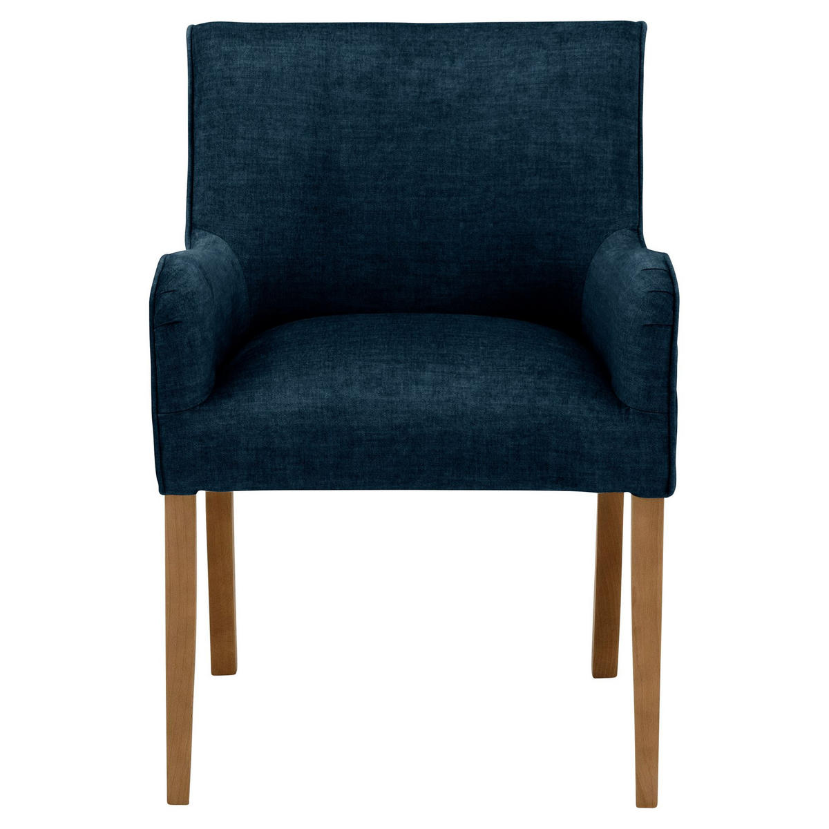 POLSTERSTUHL Katryn Samtvelours dunkelblau - Dunkelblau, Kunststoff (55/81/58cm) - 58aufmkessel