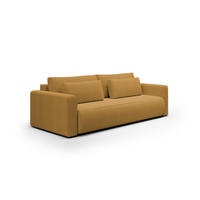 SOFA mit Schlaffunktion Krewitz, Mustard Colour - Honig, Textil (238/70/105cm) - Meblito
