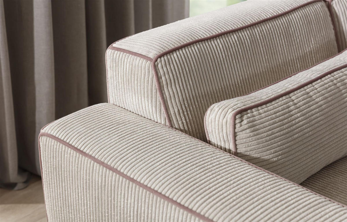 ECKSOFA Schlafsofa Waldo In Poso - Beige, Holzwerkstoff/Textil (260/173cm) - Fun Möbel