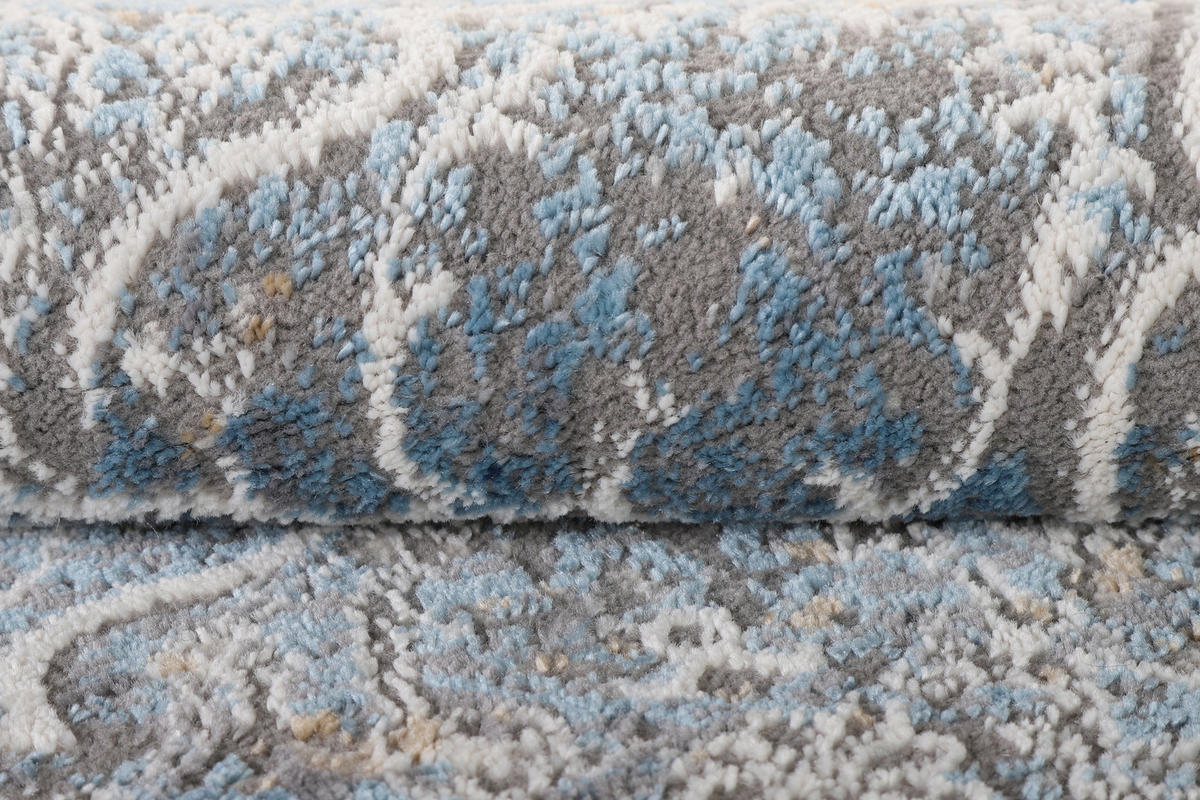 TEPPICH VALLEY Blau Rund 100/100 cm - Blau, Textil (100/100cm) - Tapiso
