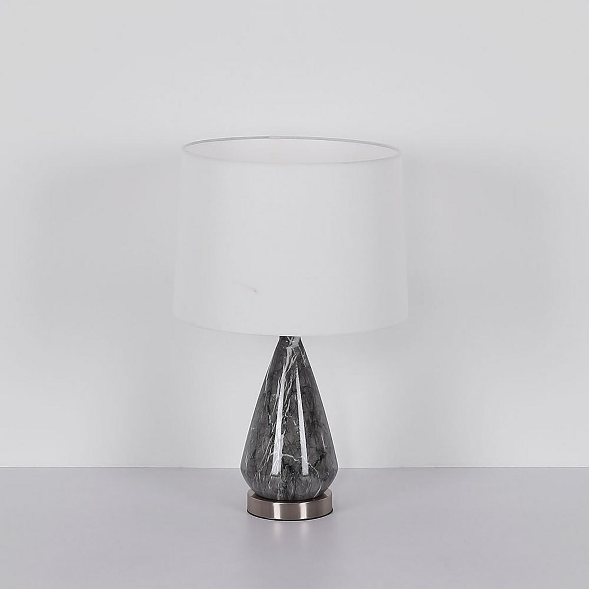 LED TISCHLEUCHTE Marmoroptik Weiß Textil - Weiß, Metall (35/35/54cm) - Globo Lighting