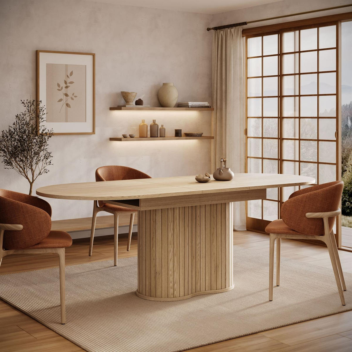 AUSZIEHBARER Tisch WILLOW 180–220 cm - Eichefarben, Holzwerkstoff (180/90/76cm) - Lookway