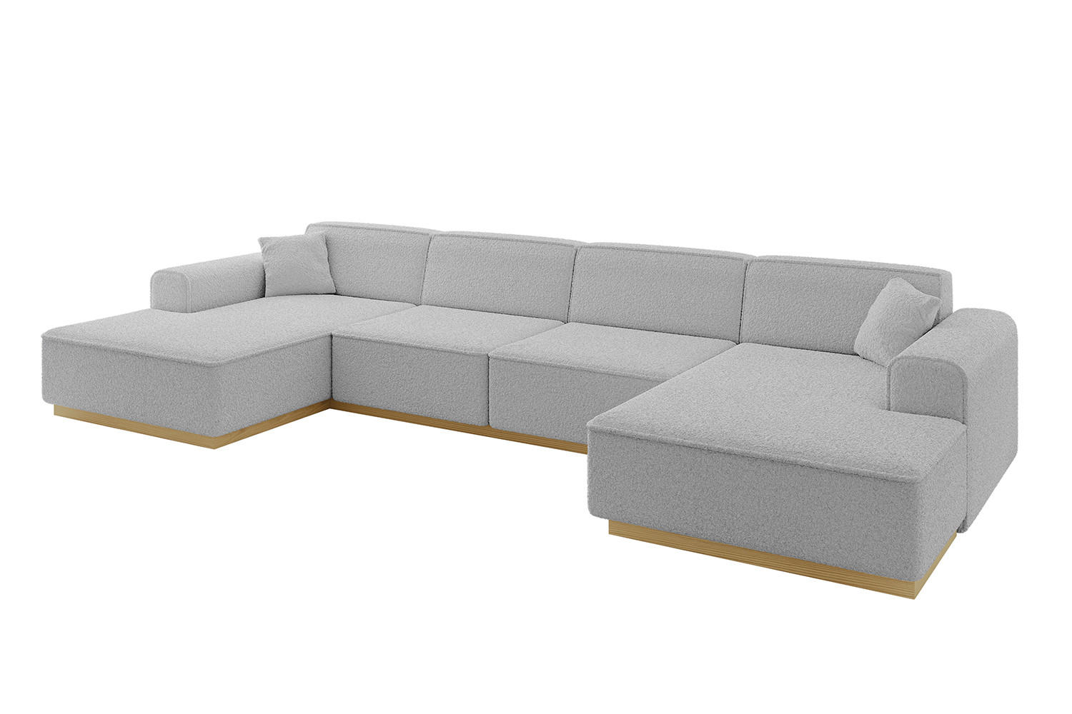 WOHNLANDSCHAFT IREA-U2-v2 - 382x165x81 cm Hellgrau - Hellgrau, Holzwerkstoff/Textil (382/81/165cm) - ALTDECOR