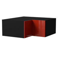 ECKAUFSATZSCHRANK Brerra W14/90/36 Schwarz / RAL 3002 karminrot Hochglanz 90 / 90 / 36cm - Rot/Schwarz, Holz/Holzwerkstoff (90/36/90cm) - Feldmann-Wohnen