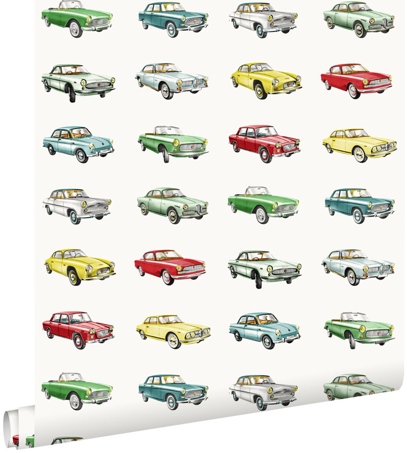 TAPETE Oldtimer 53 cm x 10.05 m - Rot, Papier (53/0.1cm) - ESTAhome