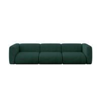 MODULÁRNÍ pohovka MIRA-S2, 3místná, 319 × 89 × 70 cm, zelená, velur - černá/tmavě zelená, kompozitní dřevo/textil (319/70/89cm) - ALTDECOR