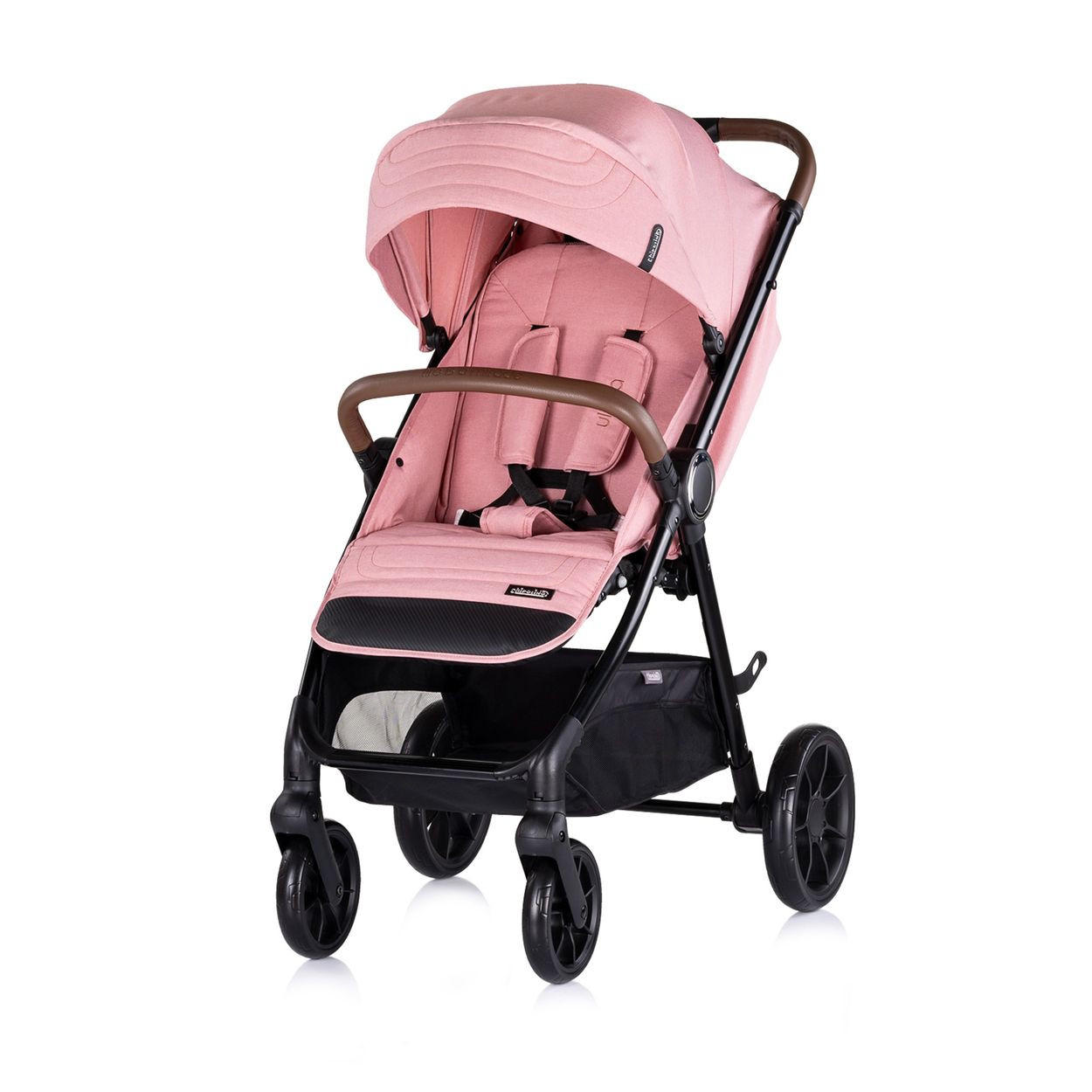 KINDERWAGEN Ultera rosa klappbar Korb Federung Hinterradbremse Gurt - Rosa, Metall (75/56/102cm) - Chipolino