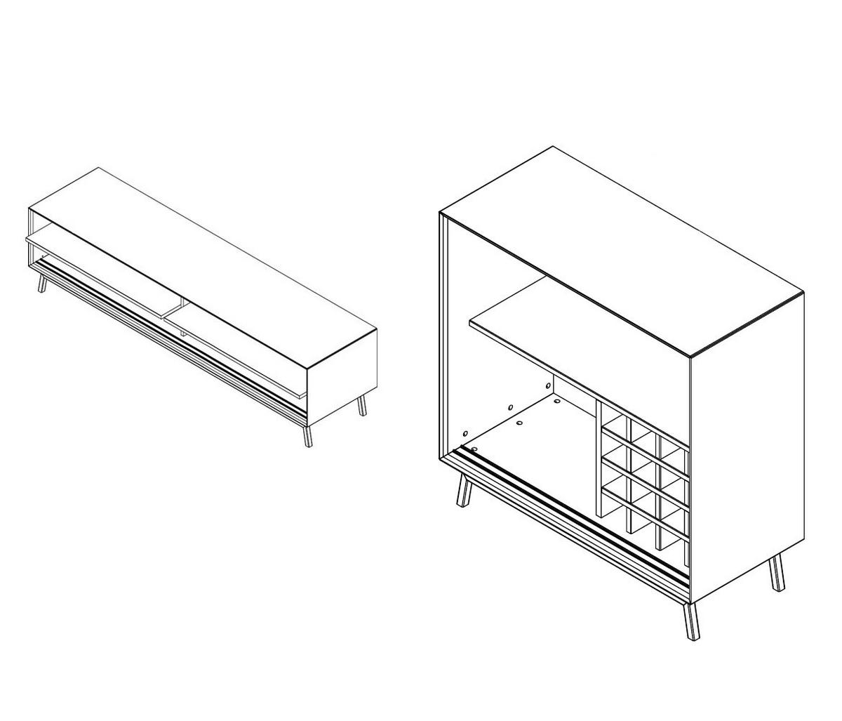 WOHNWAND Xer-Set Modern Loft Eiche Natur 301 / 50 / 101cm - Eichefarben/Schwarz, Holz/Metall (301/101/50cm) - Feldmann-Wohnen
