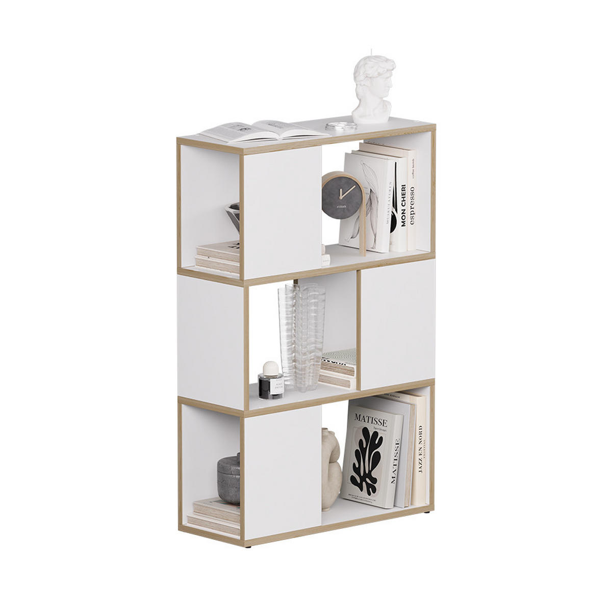 RAUMTEILER Eneos Weiß/Eiche 60 x 94 cm - Eichefarben/Weiß, Holzwerkstoff (60/94/24cm) - Vicco