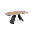 ESSTISCH Myron Davos Eiche Trüffelbraun / Schwarz 180/220 / 90 / 76cm - Trüffeleichefarben/Schwarz, Holz/Holzwerkstoff (180/90/76cm) - Feldmann-Wohnen