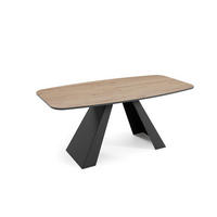 ESSTISCH Myron Davos Eiche Trüffelbraun / Schwarz 180/220 / 90 / 76cm - Trüffeleichefarben/Schwarz, Holz/Holzwerkstoff (180/90/76cm) - Feldmann-Wohnen