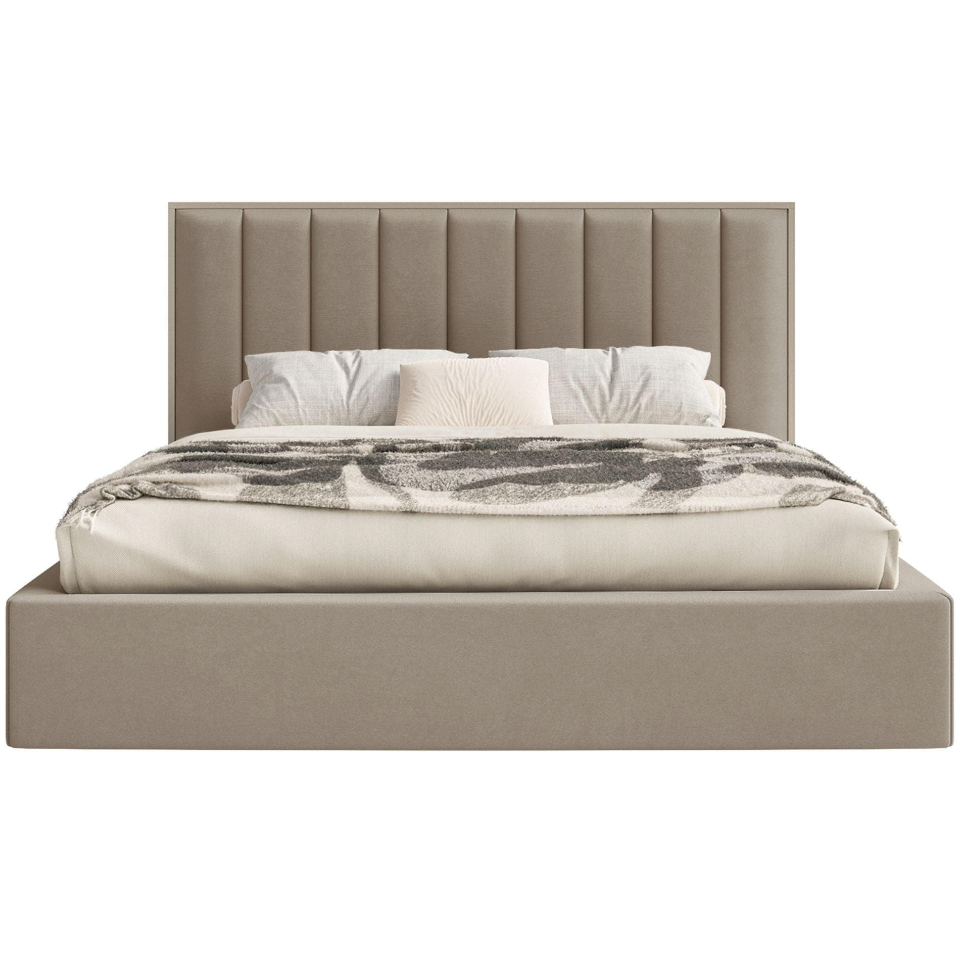 POLSTERBETT Togents Braun mit Veloursbezug, Bettkasten und LED, 140x200 cm - Braun, Textil (140/200cm) - Selsey