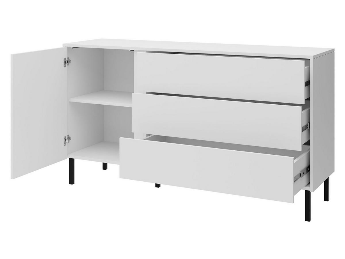 SIDEBOARD Mia 03 - Schwarz/Weiß, Holzwerkstoff/Metall (145/80/41cm) - MIRJAN24