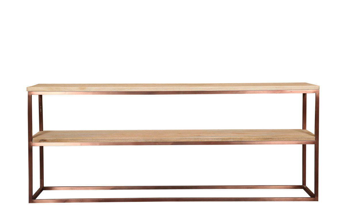 BEISTELLTISCH Zoah Braun 200/45/80cm - Braun, Metall (200/45/80cm) - PTMD Collection