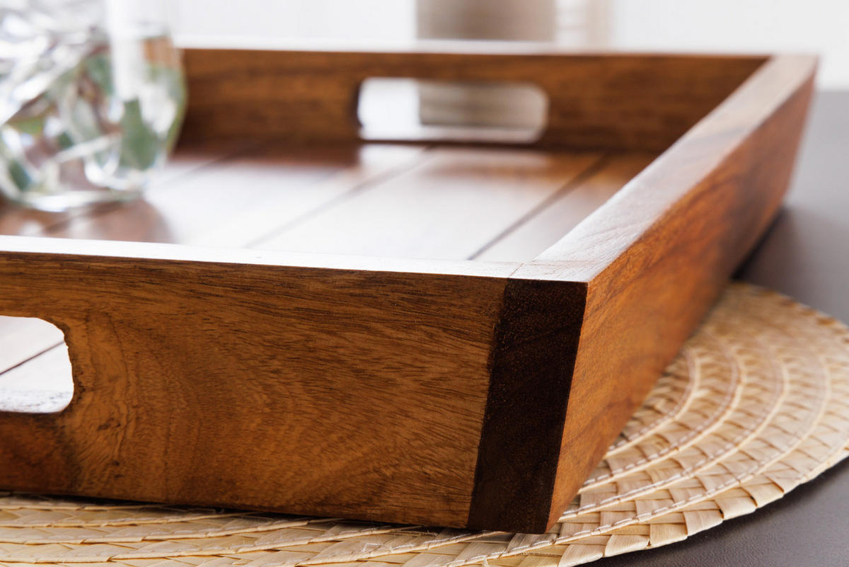 TABLETT MAKASSAR Sheesham Natur 45 cm - Braun, Holz (5cm) - riess-ambiente