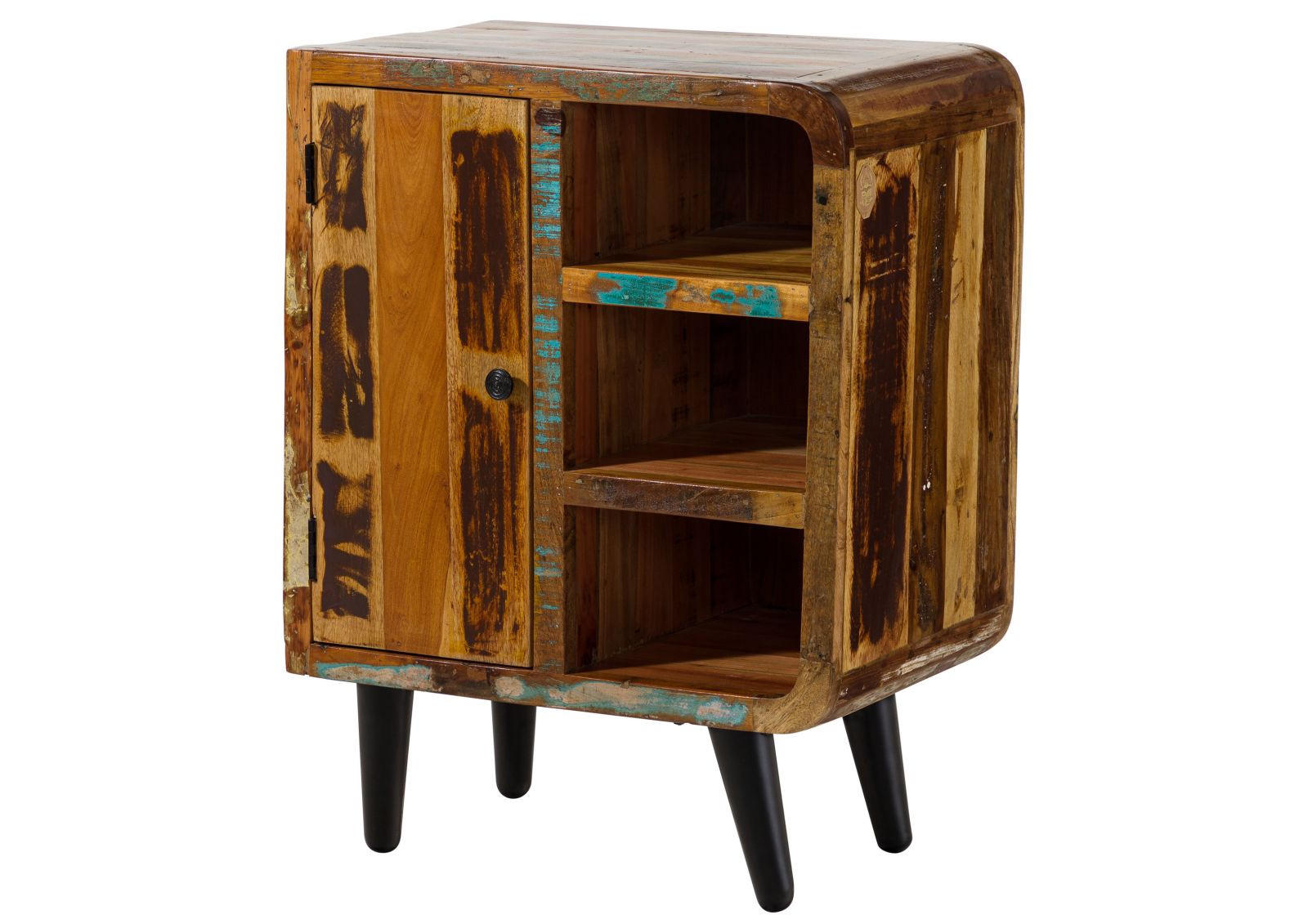 KOMMODE Altholz 70x44x90 mehrfarbig lackiert SIXTIES #103 - Multicolor, Holz (70/90/44cm) - Massivmoebel24