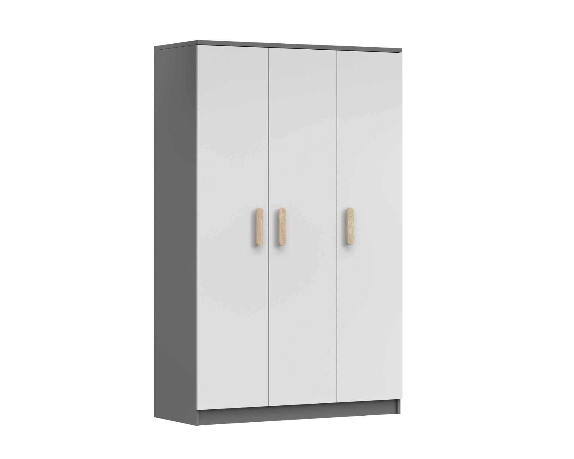 KINDERKLEIDERSCHRANK INGE 19 120/192/50 cm Weiß+Grau/Sonoma - Weiß/Grau, Holzwerkstoff (120/192/50cm) - Deine Möbel 24