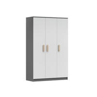 KINDERKLEIDERSCHRANK INGE 19 120/192/50 cm Weiß+Grau/Sonoma - Weiß/Grau, Holzwerkstoff (120/192/50cm) - Deine Möbel 24