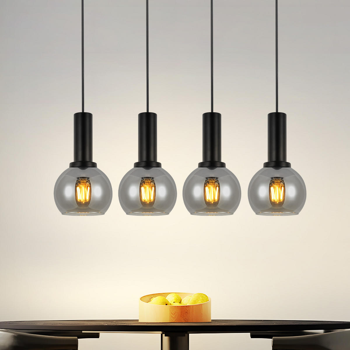 HÄNGELEUCHTE Krenq 13/145/55 cm - Schwarz, Metall (55/13/145cm) - ZMH