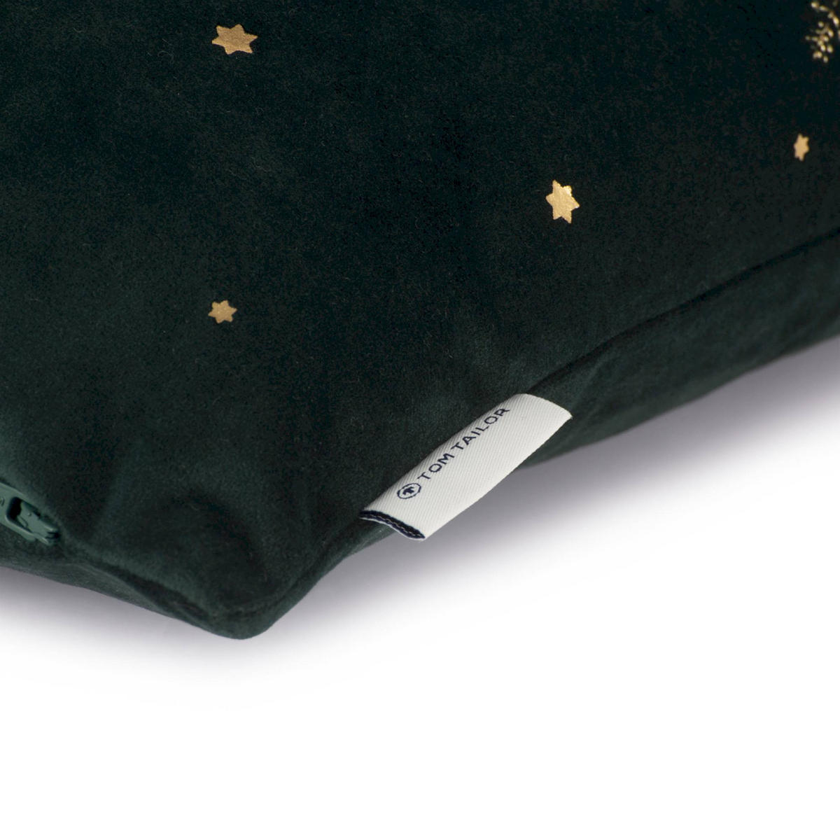 ZIERKISSENHÜLLE Sparkling Stars dunkelgrün 38x38cm - Dunkelgrün, Textil (38/38cm) - Tom Tailor