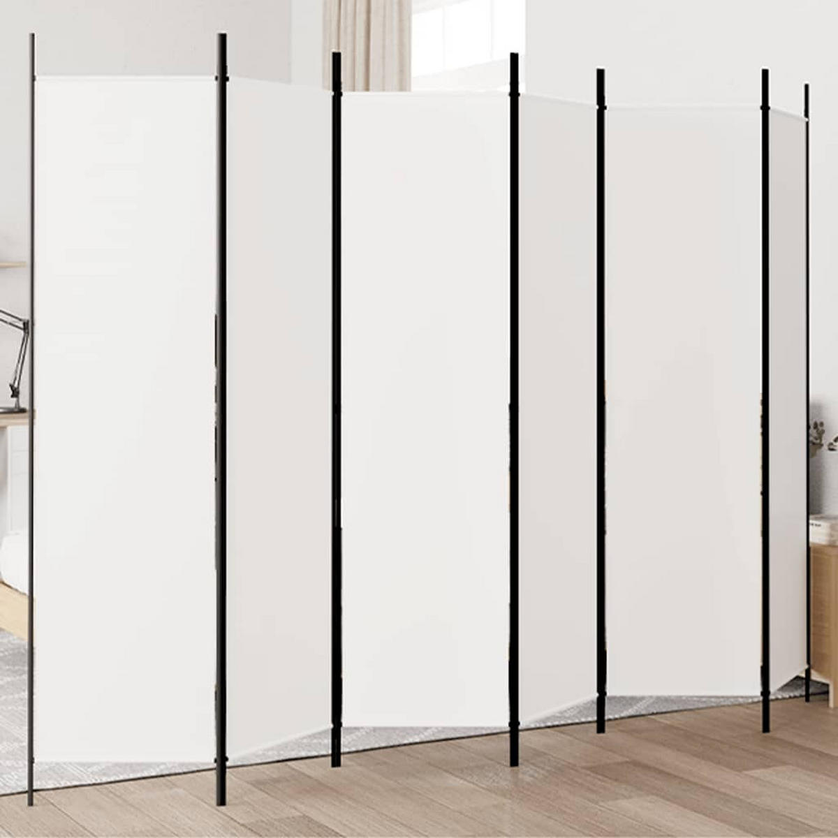 PARAVENT 6-teilig Weiss 300/200 Cm Stoff - Weiß, Textil (300/200/0.1cm) - vidaXL